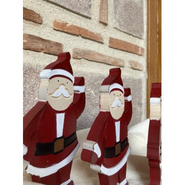 Ahşap Noel Baba  3lü set